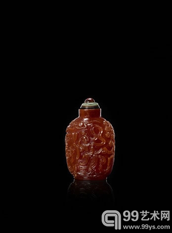 清 蜜蜡人物鼻烟壶	