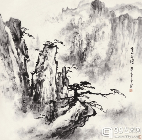 1064董寿平 《黄山奇峰》