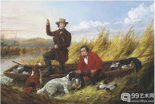 .阿瑟·费兹威廉·泰特（ARTHUR FITZWILLIAM TAIT）的《DUCK SHOOTING, SOME OF THE RIGHT SORT》