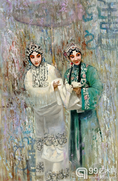 米巧铭京剧油画作品《白蛇传》 70cm*120cm 2012年作