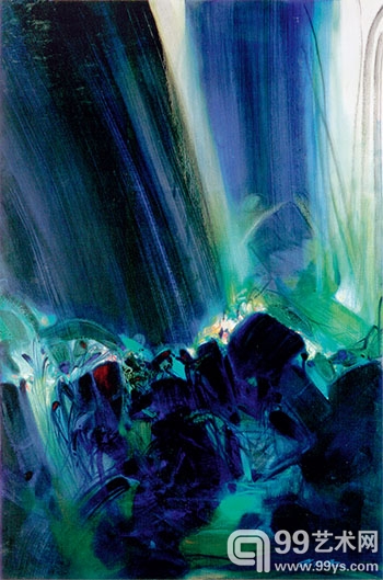 朱德群 无题 油彩 画布195×130cm  1995