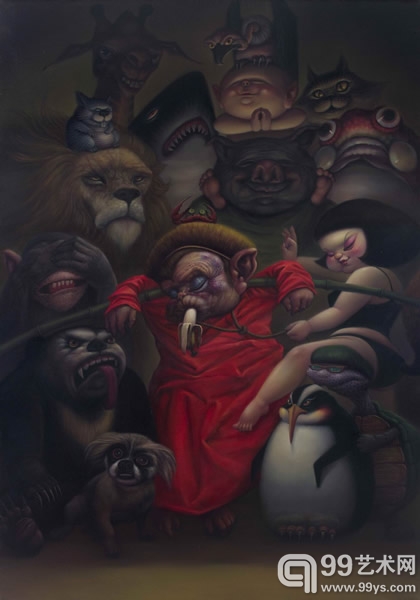 "踉跄画西游——吕欣的文学和艺术"油画展现场作品