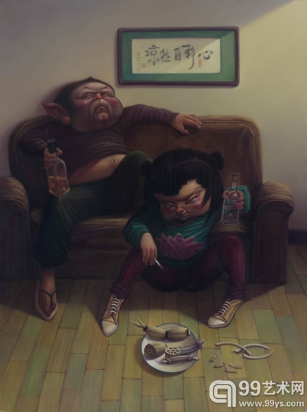 "踉跄画西游——吕欣的文学和艺术"油画展现场作品