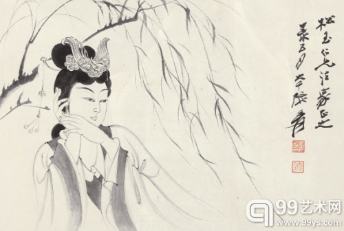 1058张大千《暮春风》》
