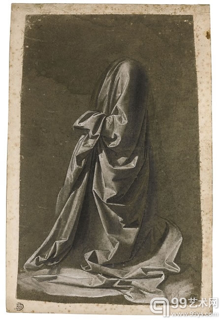 《布衣跪像习作》（Drapery Study of Kneeling Figure）