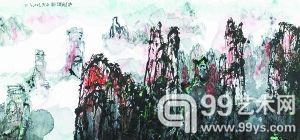 新海派代表人物之一杨正新的作品《武陵清韵》