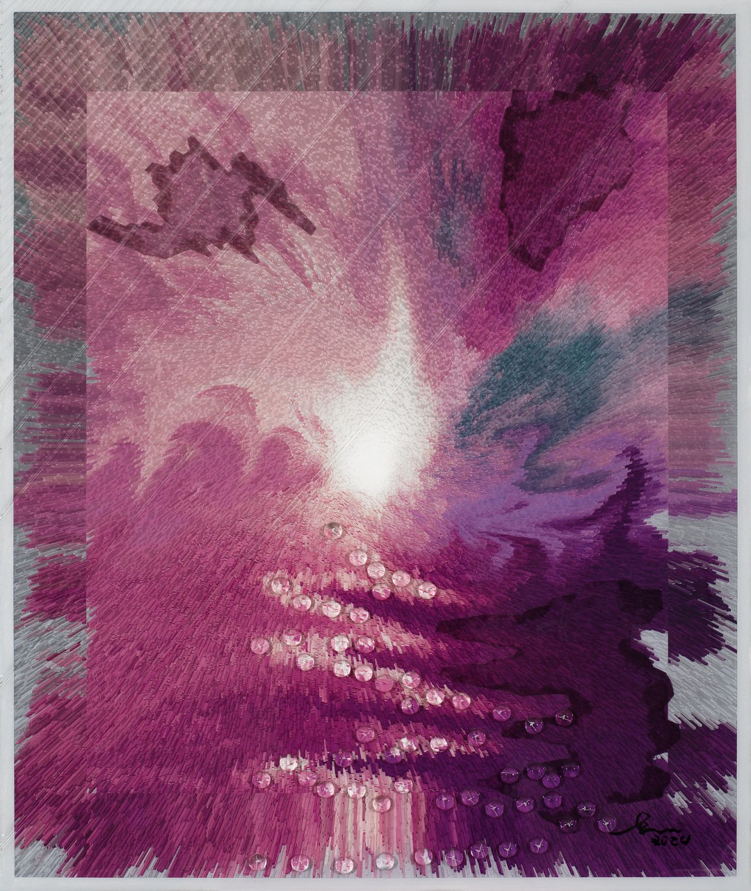 海洋18，布面丙烯、综合材料，50cm&times;60cm，2024