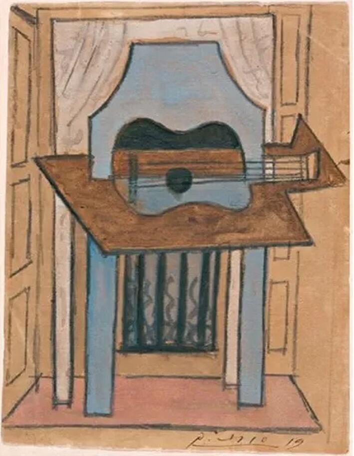 吉他的静物  毕加索