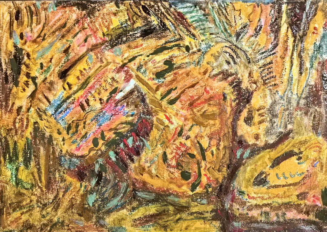 《天使》19&times;26.6cm 纸板油画棒 2025