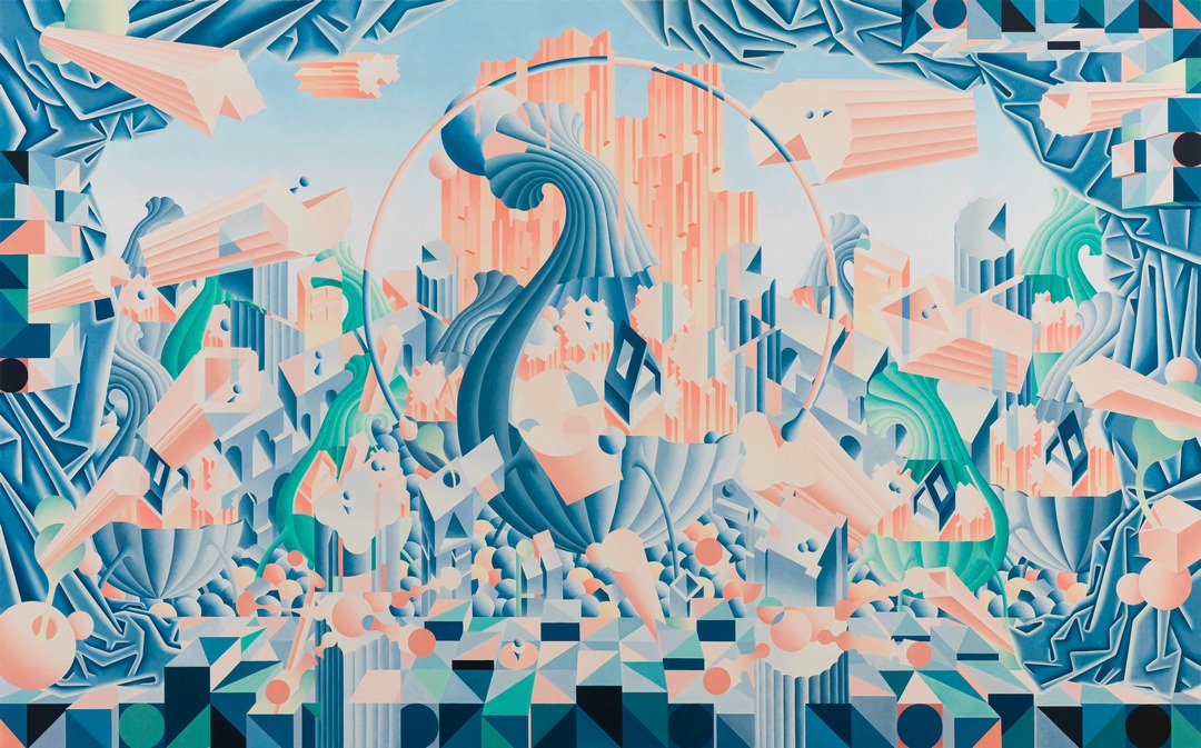 张云迦,拂晓之地,布面油画,130x210cm,2025