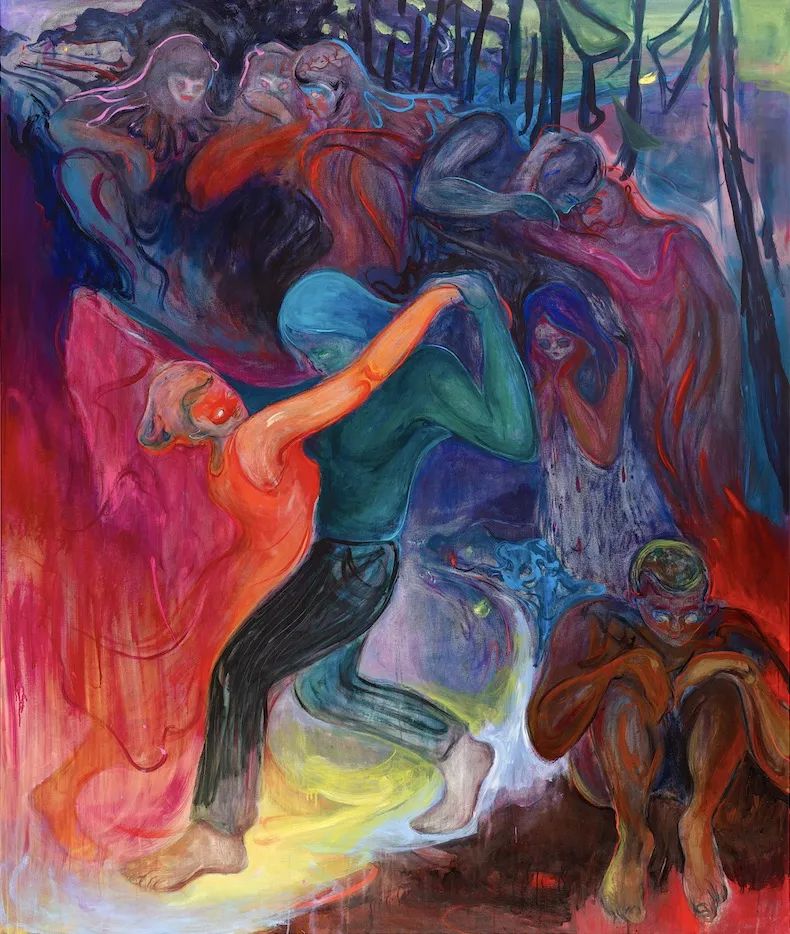 傅饶《生命之舞 I》 布面丙烯,220 × 185 cm,2026