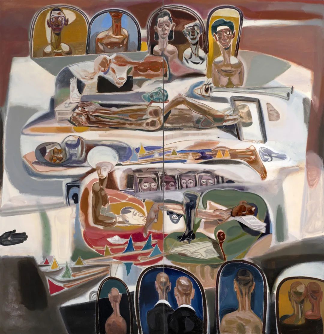 特斯法耶·乌尔盖萨《花儿都到哪里去了?》 布面油画,269 × 259 cm(双联画),2025