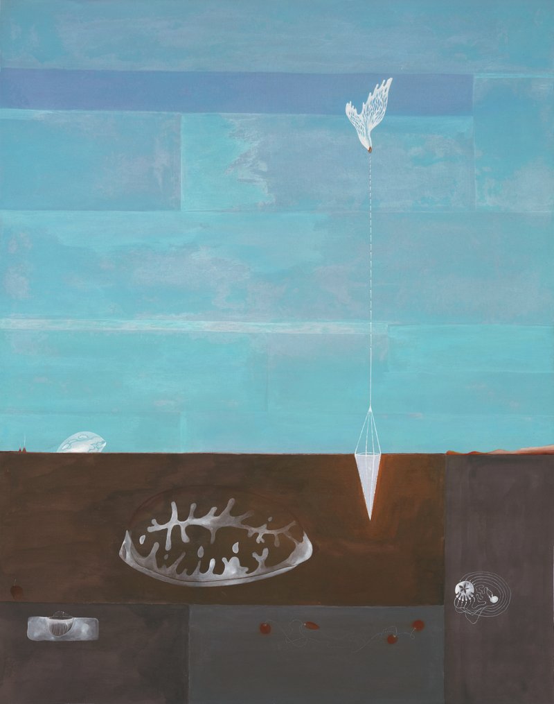 紅寶石獸 960x1210mm mixed media on fabric 2025