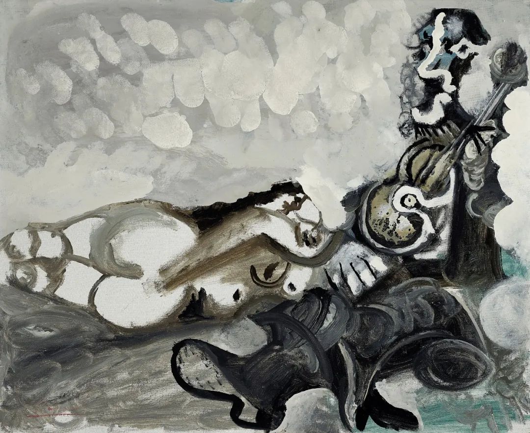 拍品编号11 巴布罗 · 毕加索 (1881-1973) 《侧卧裸女与音乐家》