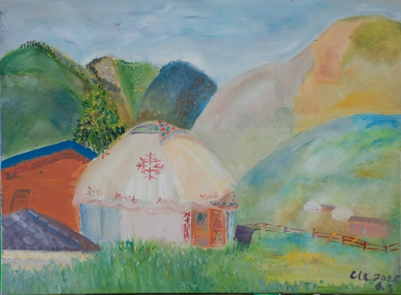 陈哩尔《木垒印象：天山褶皱里的家园》60&times;80cm