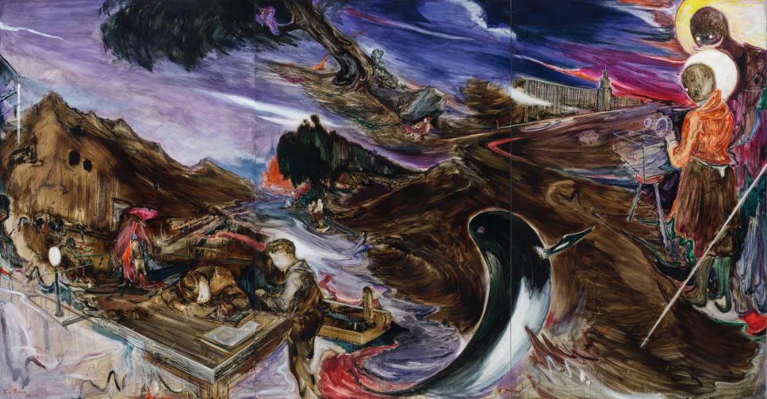 傅饶《传奇》 油画,220 × 420 cm,2020