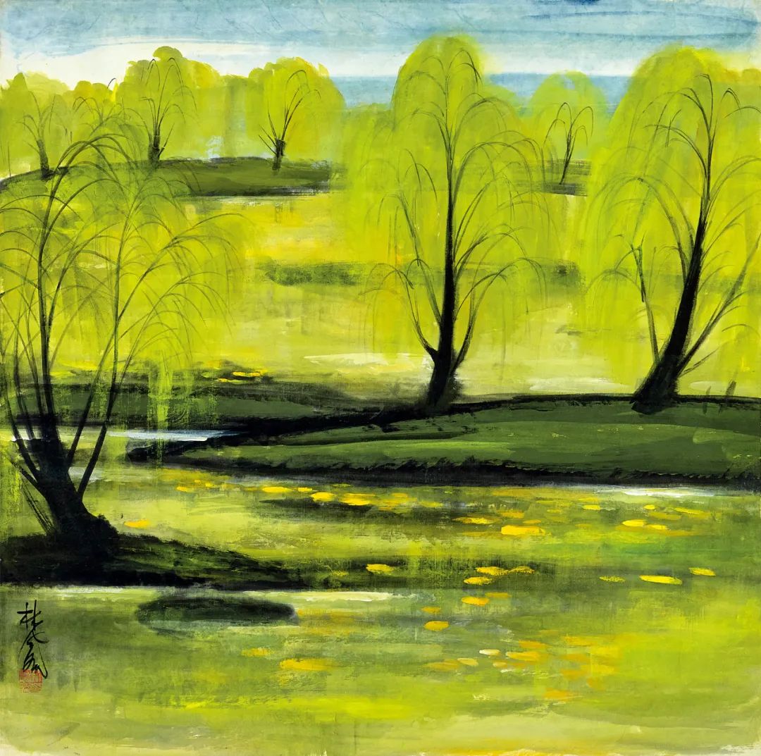 Lot 39 林风眠 《堤柳嫩绿》