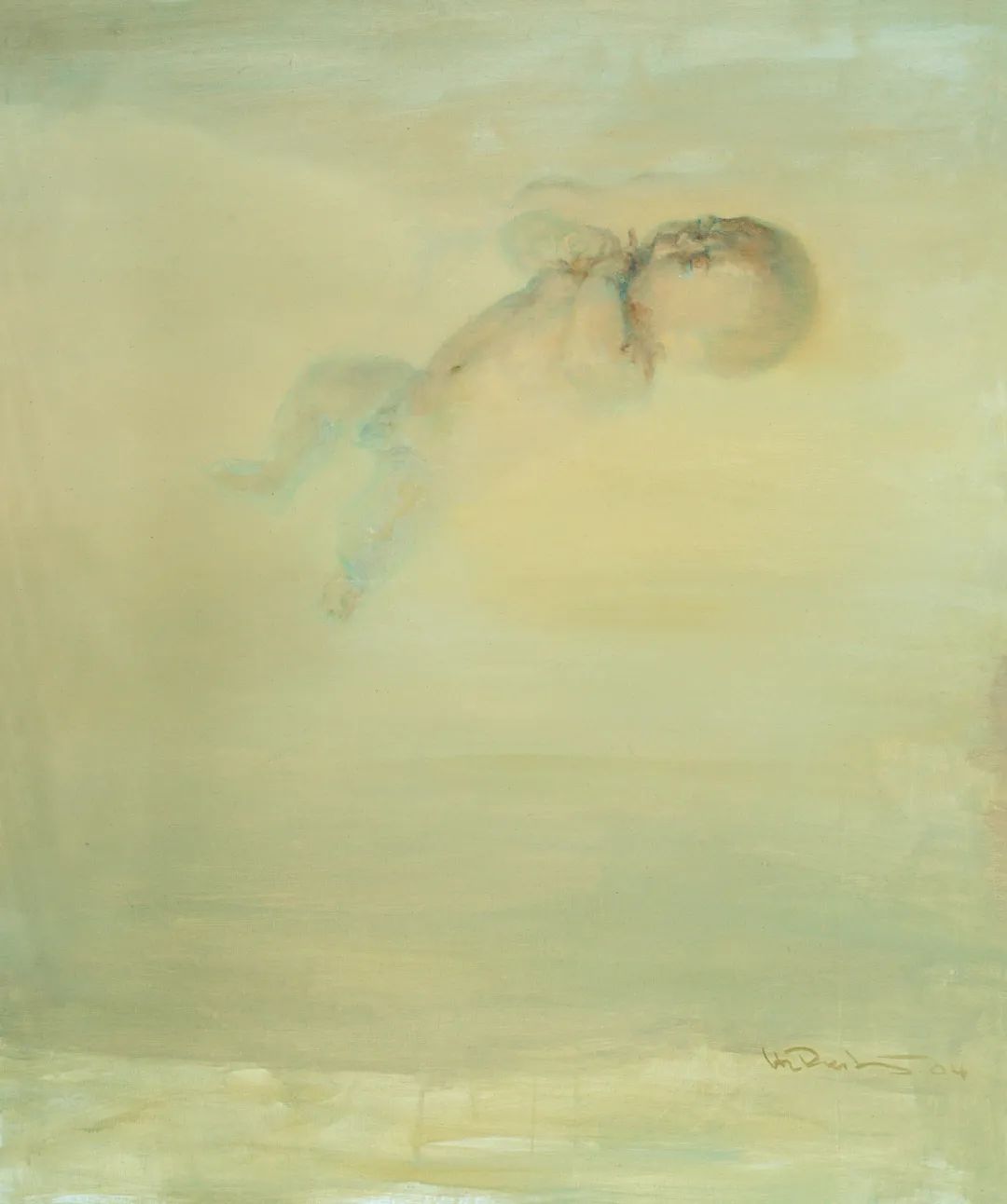 《婴儿飞行之五》 布面油彩 120x100cm 2004 深圳美术馆藏
