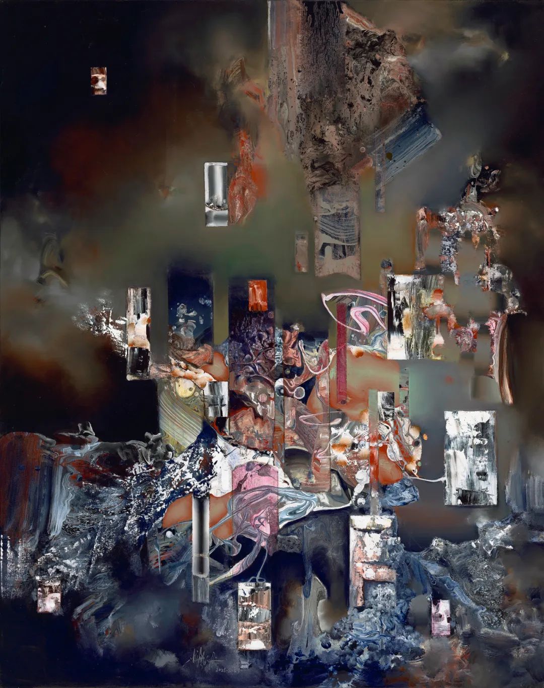 《平行宇宙》,150x120cm,布面油画、丙烯,2025