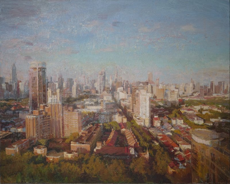 潘文艳-80&times;100cm-《城市风景》系列-布面油画-2025