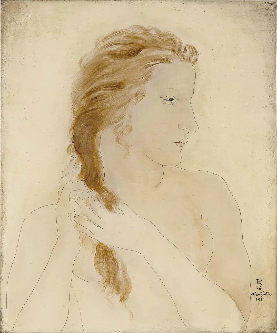 藤田嗣治 《年轻女子肖像》