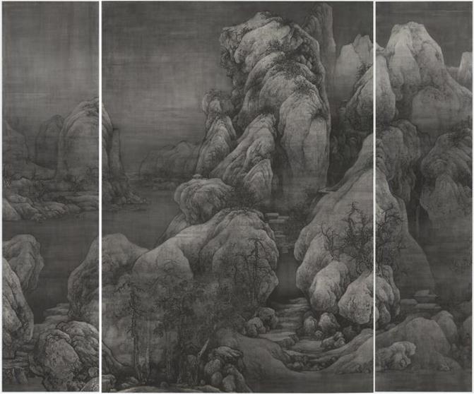 《抚王维江山雪霁图》绢本水墨 157.3cm&times;200cm 2019
