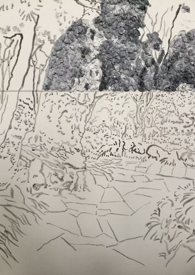 风景&middot;迷墙一 30X50cm 布面油画 2016