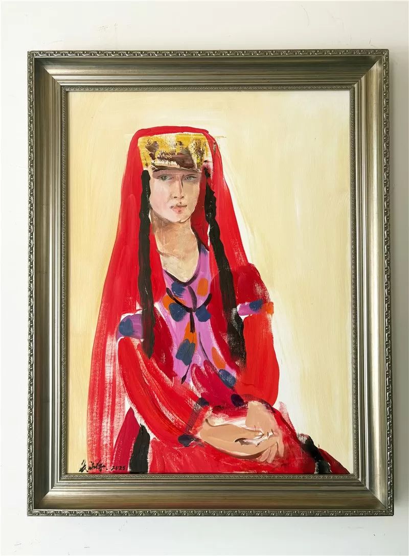 裴咏梅《塔吉克女孩》 80x60cm 布面油画 2025