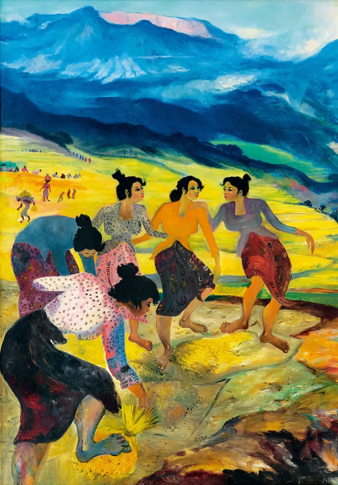 古拿温《田园诗般风景中的女子》局部