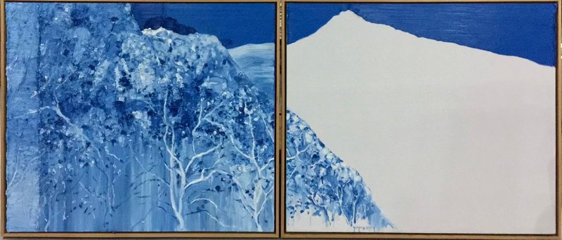 八景&middot;天蓝&middot;西山晴雪 120X280CM 布面油画 2018