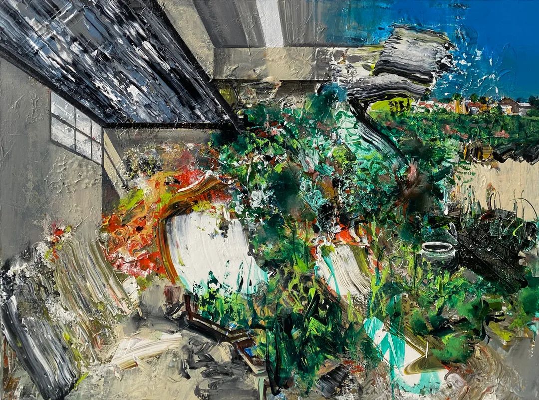 《工作室系列之山水创谷》 97x130cm 布面丙烯 2025