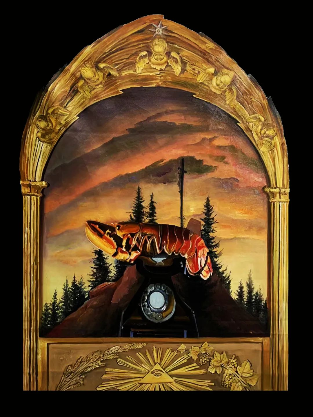 《打给远方》 布面油画,120 × 88 cm,2022