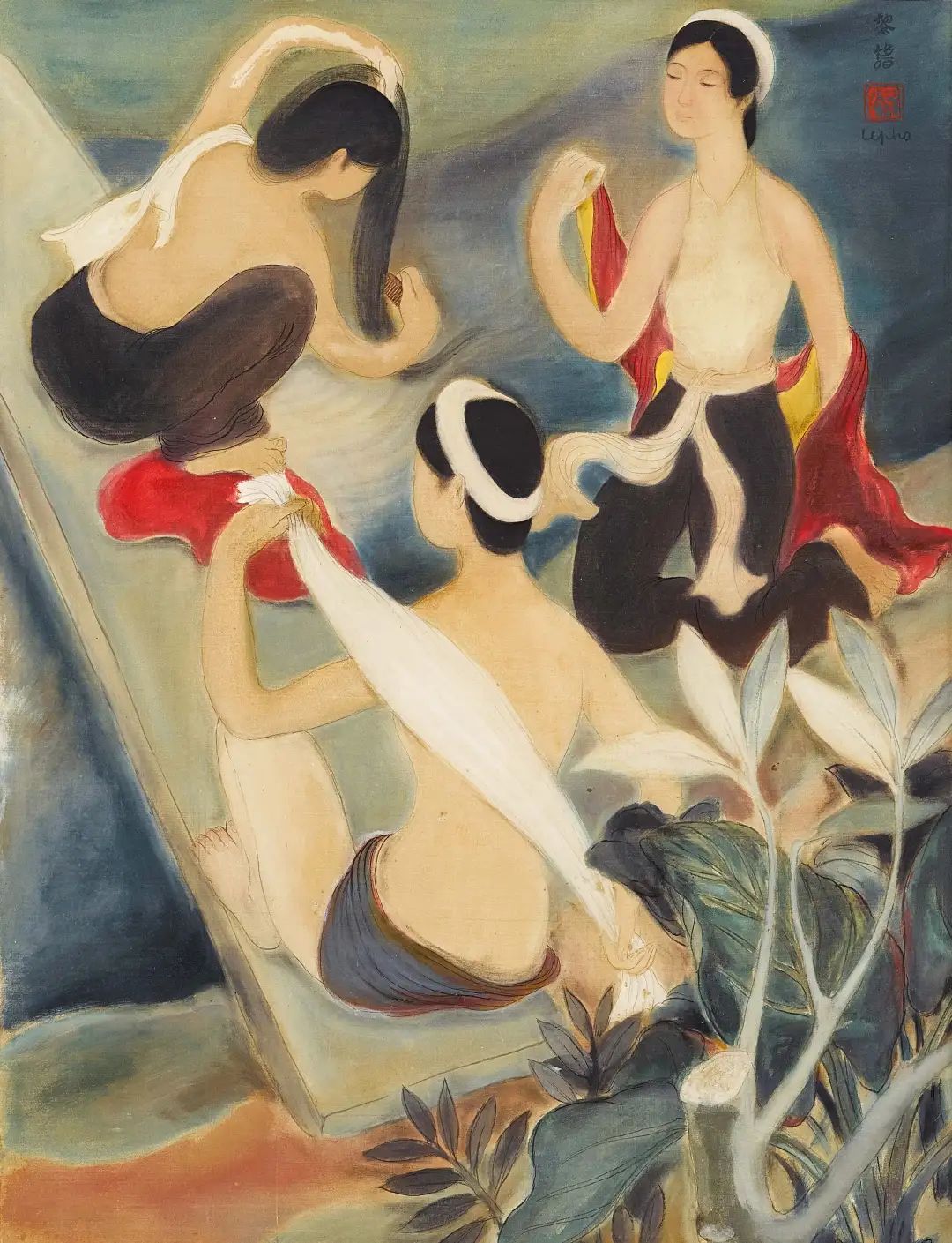 黎谱 《三位浴者》