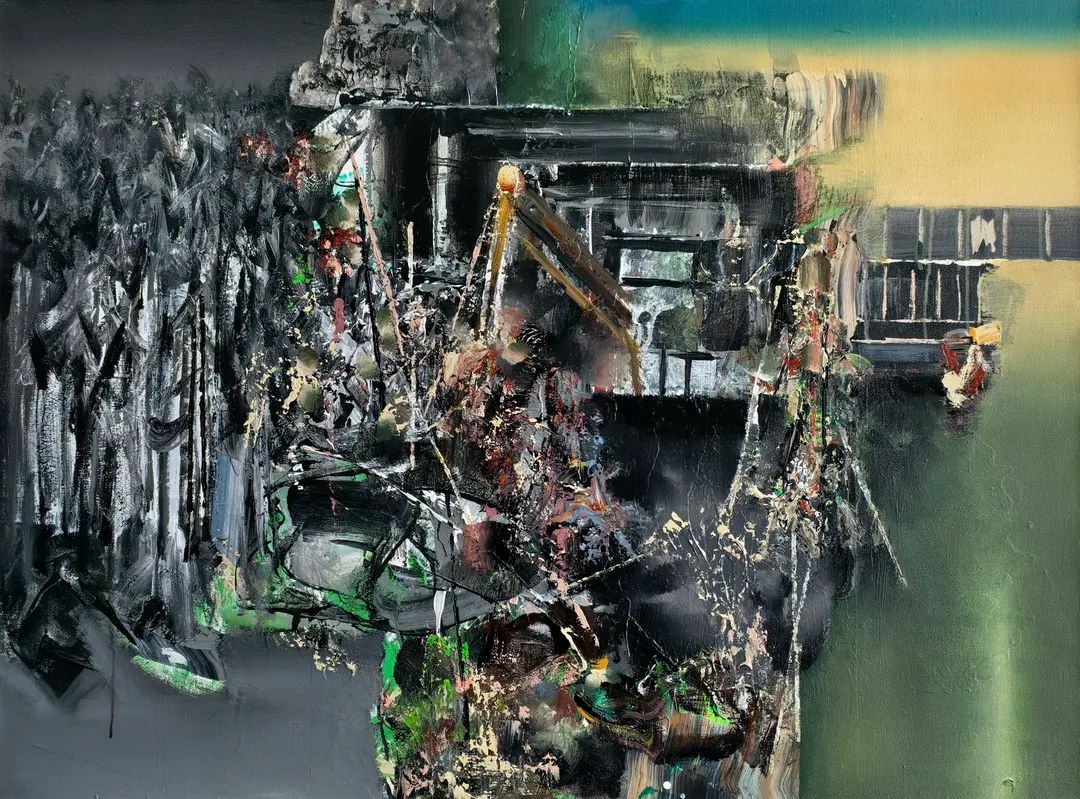 《工作室系列之迁徙》 97x130cm 布面丙烯 2026