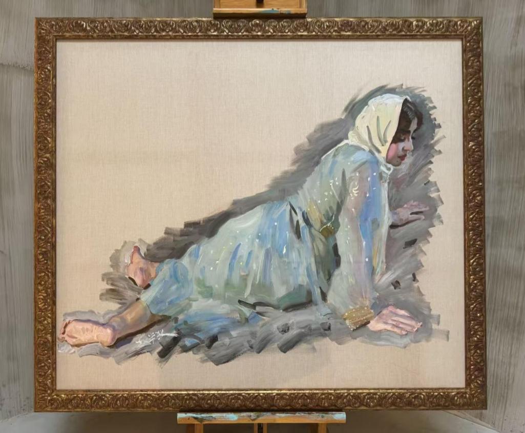 赵半狄为伊朗女大学生画的写生