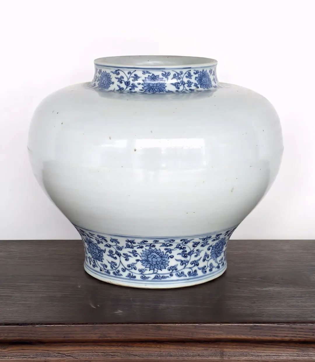 《格物》高30cm、径26cm 青花空白罐 明中期