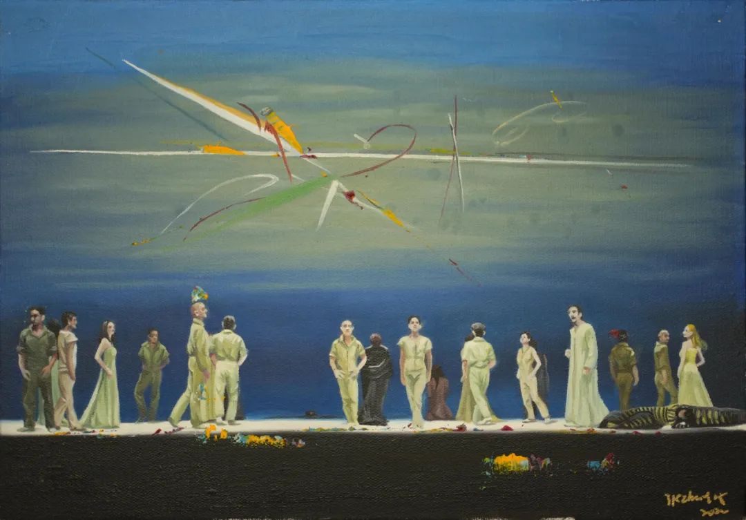 《生活肥皂剧 NO.48》 布面油画,30 × 40 cm,2021-2022