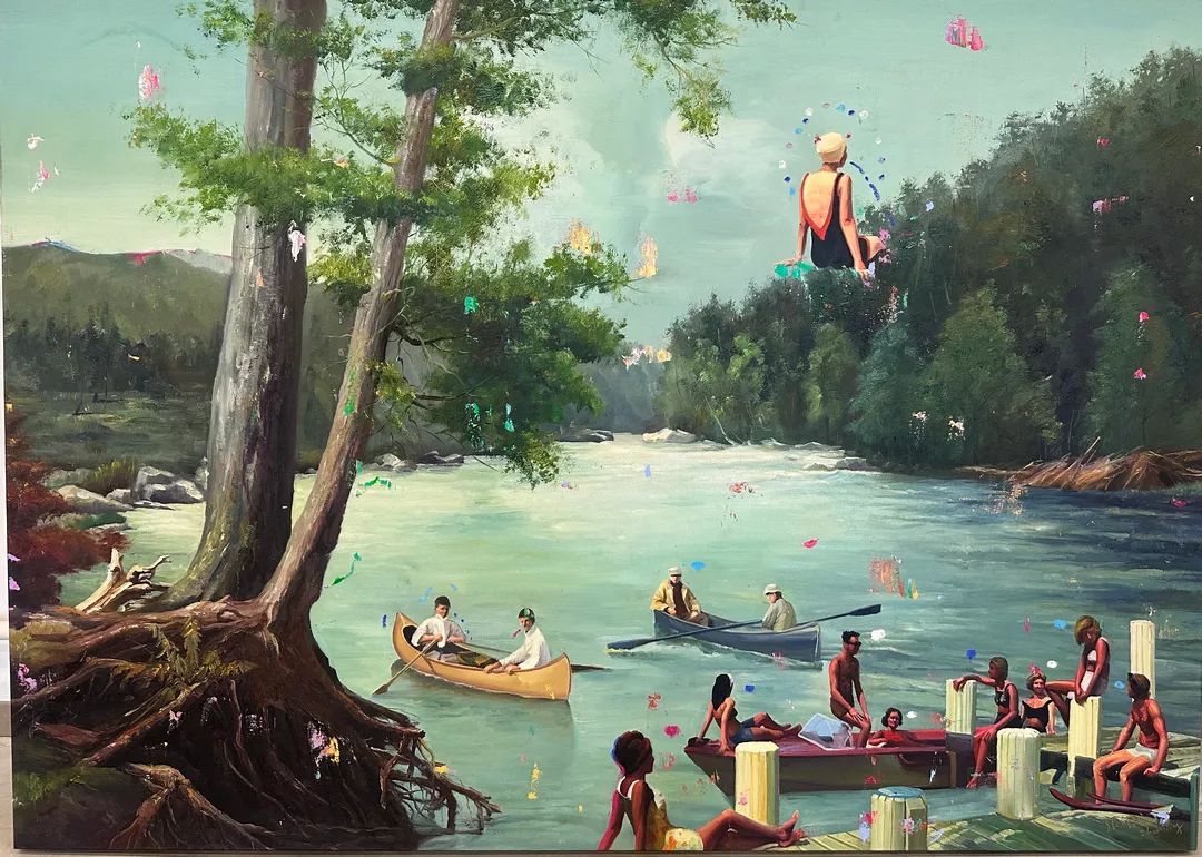 《幸福旅程》 布面油画,100 × 140 cm,2024-2025