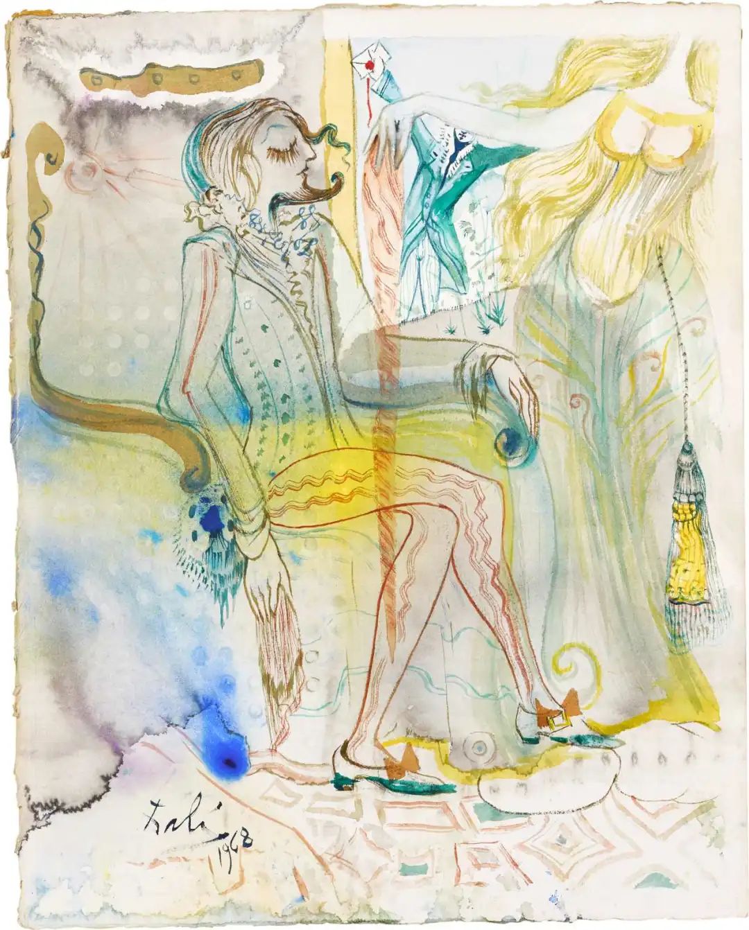 萨尔瓦多&middot;达利 《杜蒙与马丁（萨德侯爵插图）》