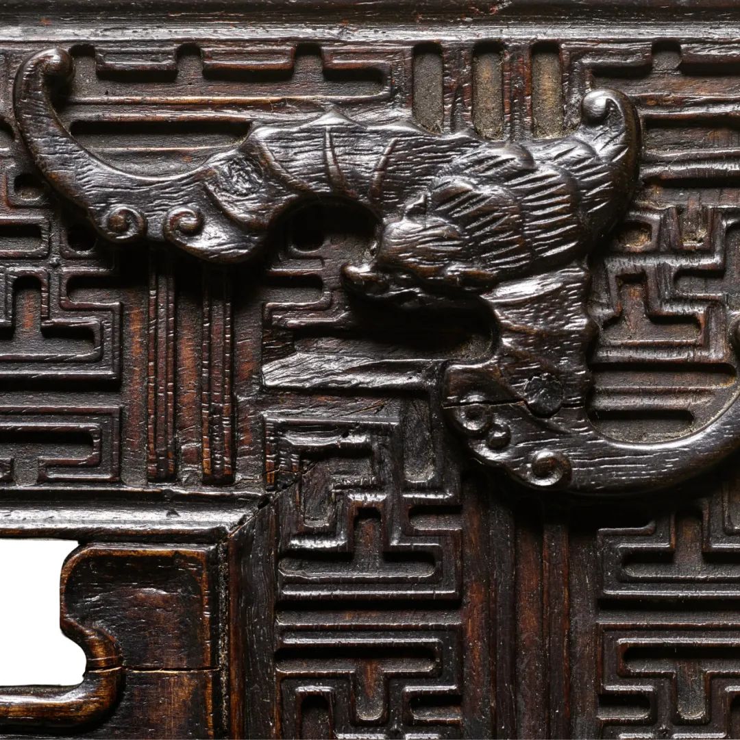 御制紫檀福寿缠枝牡丹纹四面平攒牙子大案成对