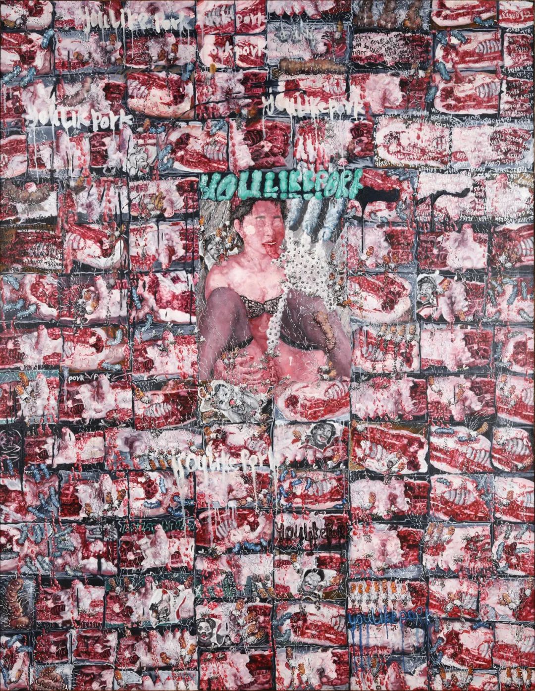 刘炜 《你喜欢肉？》 1995 年作 油彩 画布 200 x 155 cm.