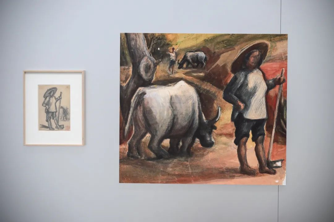 ▲展览现场 “换了人间：符罗飞的现实主义绘画与中国战时艺术”