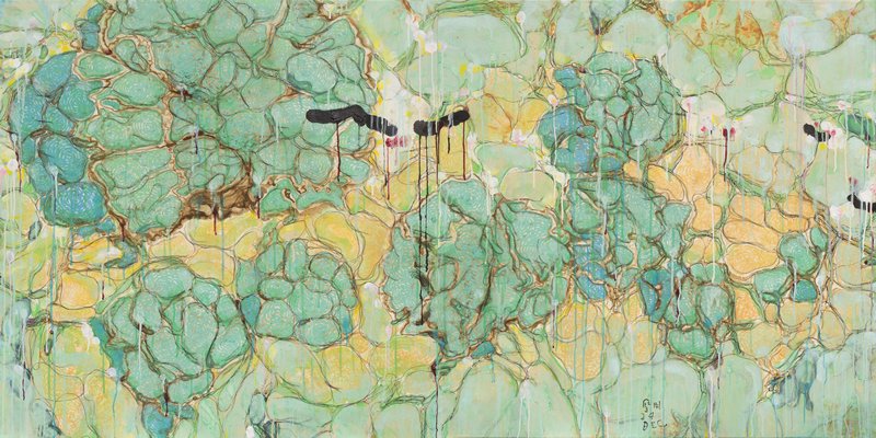 廖渊《Untitled&mdash;&mdash;凤凰台》宣纸、铝塑板综合材料，244 x 121 cm，2024