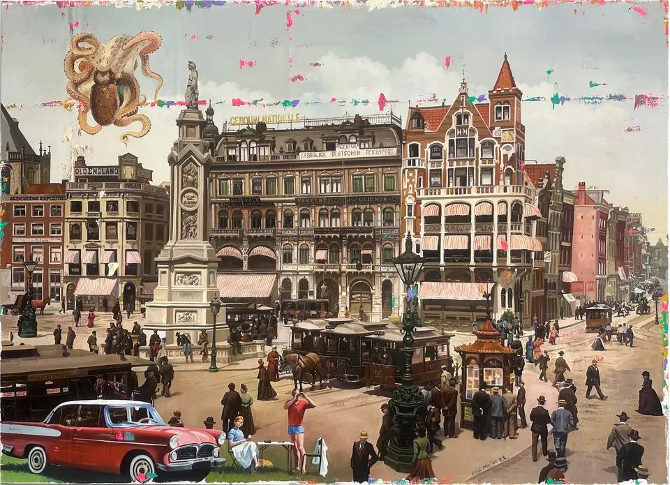 《终身美丽 — 蓝色的高贵血统》 布面油画,100 × 150 cm,2023-2024