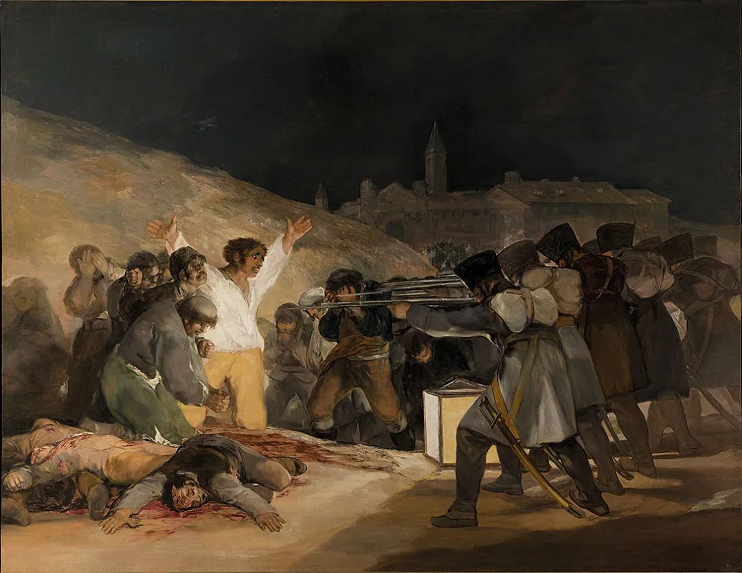 戈雅（Francisco de Goya y Lucientes）《1808年5月3日的枪杀》，油彩画布，268&times;347cm，1814年作，普拉多博物馆藏