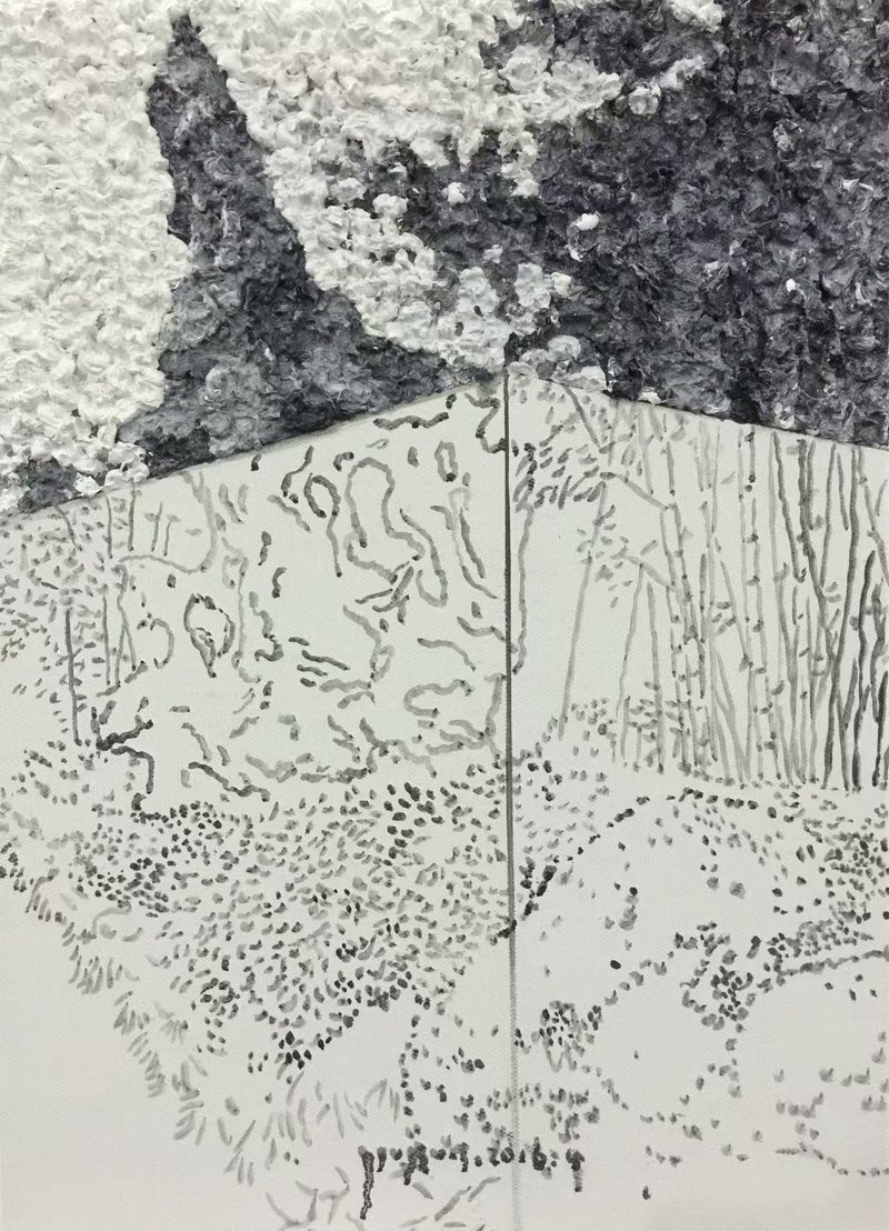 风景&middot;迷墙二 30X50cm 布面油画 2016