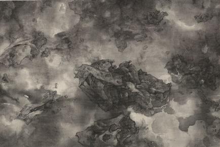 《天象-莽蒼神游》绢本水墨 61.4cm&times;92.4cm 2021