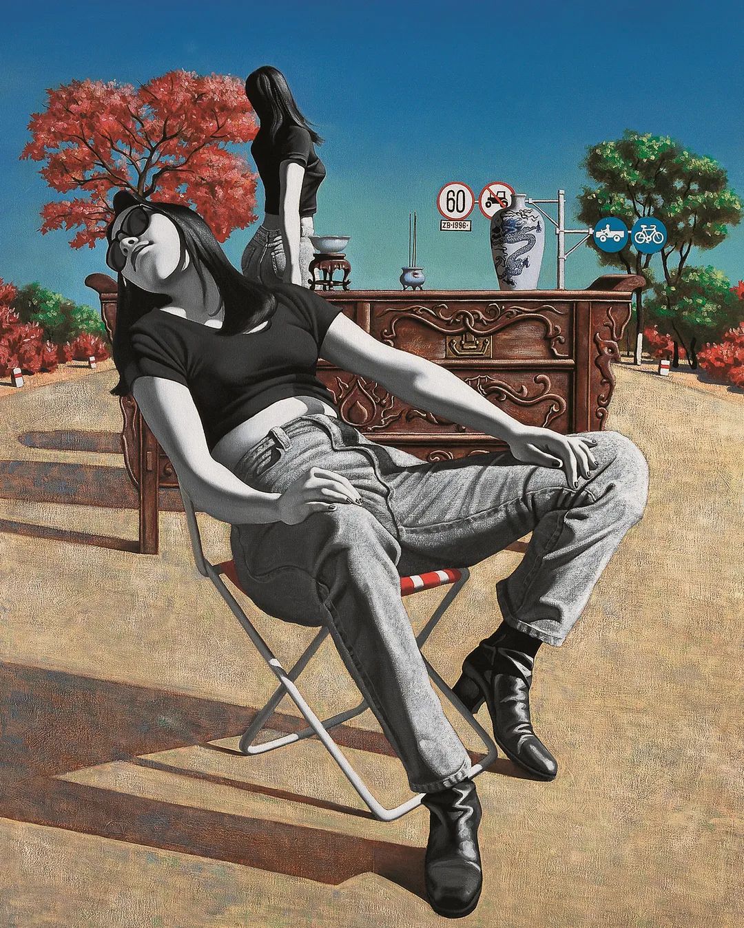 《阳光旅程》162x130cm 布面油画 1996