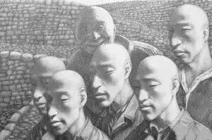 方力钧第一件&ldquo;光头&rdquo;作品&mdash;&mdash;《素描之三》 ，1988年