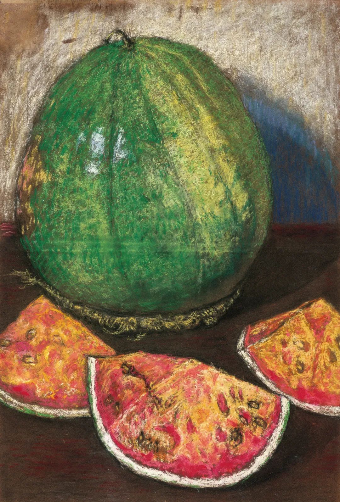 LOT 160 李超士 《西瓜》 1960 年作 粉彩 纸本 65.8 x 43.8 cm.